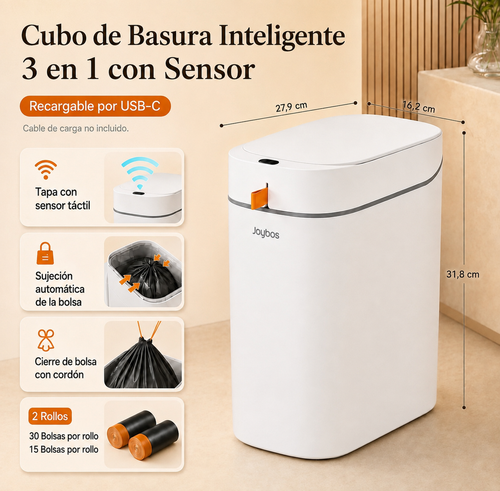Klyn™ — Cubo de Basura Inteligente con Succión y Apertura Automática