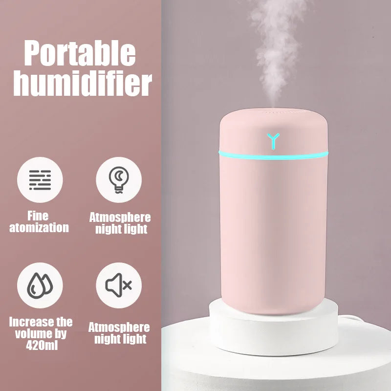 Klyn™ — Humidificador Ultrasónico Portátil y Difusor de Aromas (420ml)