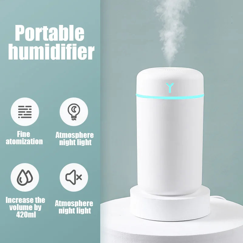 Klyn™ — Humidificador Ultrasónico Portátil y Difusor de Aromas (420ml)